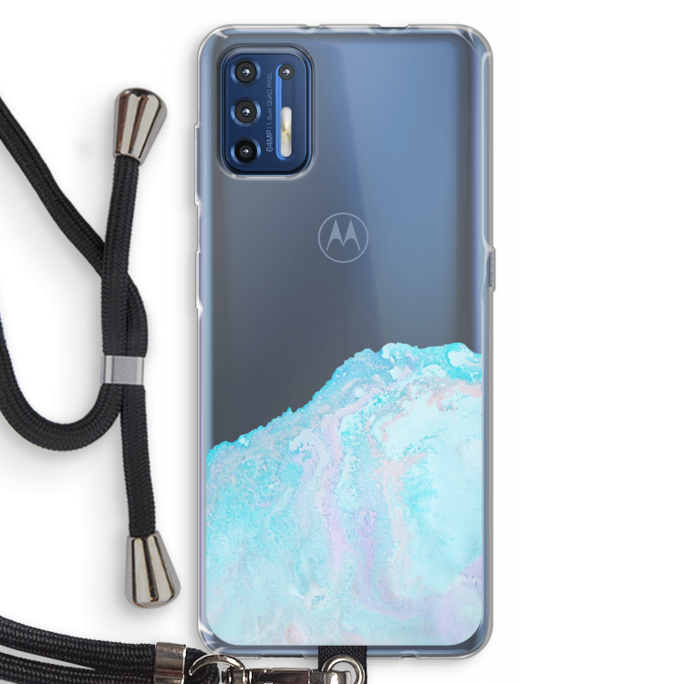 Fantasie pastel: Motorola Moto G9 Plus Transparant Hoesje met koord
