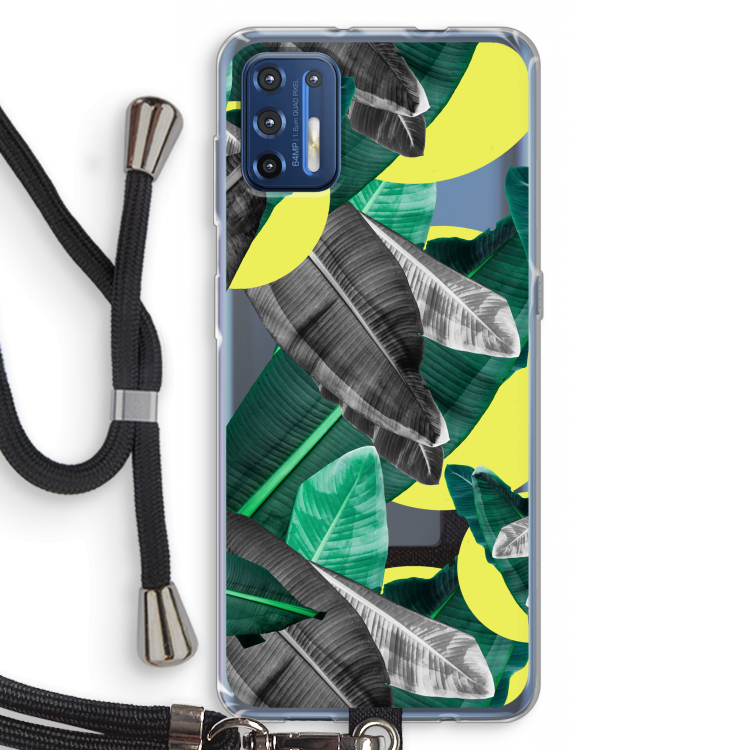 Fantasie jungle: Motorola Moto G9 Plus Transparant Hoesje met koord