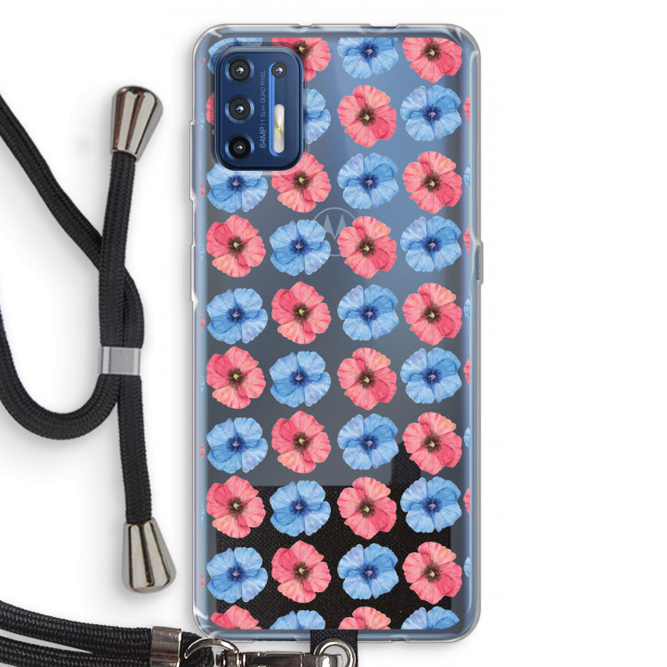 Klaproosjes: Motorola Moto G9 Plus Transparant Hoesje met koord