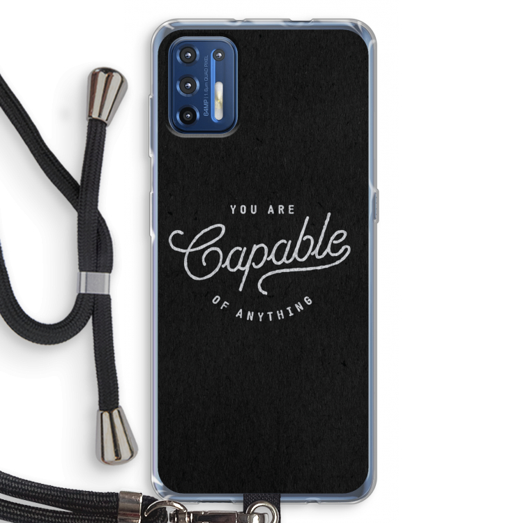 Capable: Motorola Moto G9 Plus Transparant Hoesje met koord