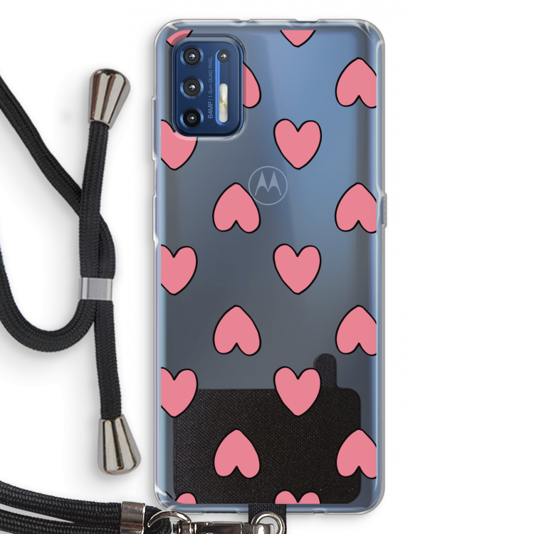 Ondersteboven verliefd: Motorola Moto G9 Plus Transparant Hoesje met koord