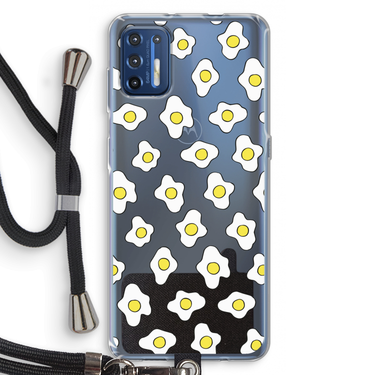 Spiegeleitjes: Motorola Moto G9 Plus Transparant Hoesje met koord