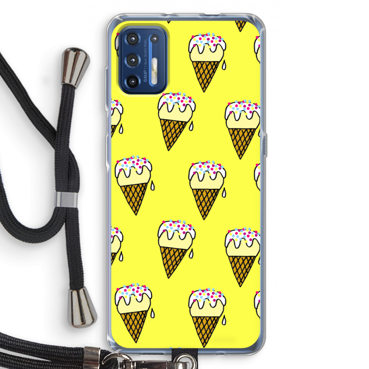 Isjes: Motorola Moto G9 Plus Transparant Hoesje met koord