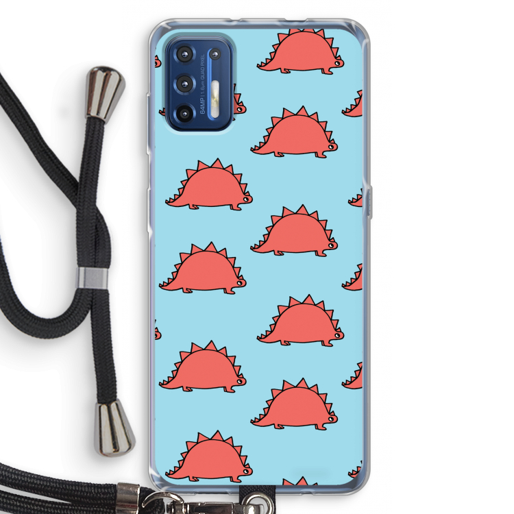 Dinosawrr: Motorola Moto G9 Plus Transparant Hoesje met koord