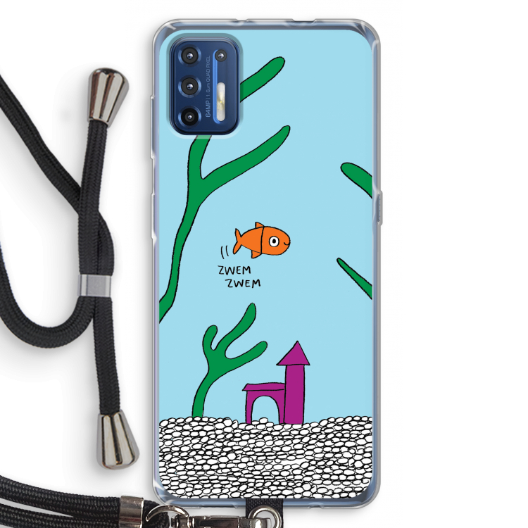 Aquarium: Motorola Moto G9 Plus Transparant Hoesje met koord
