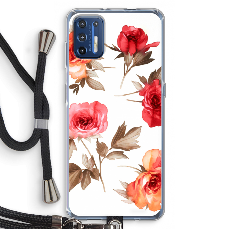 Roosjes: Motorola Moto G9 Plus Transparant Hoesje met koord