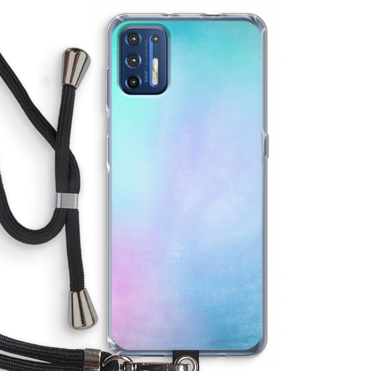 mist pastel: Motorola Moto G9 Plus Transparant Hoesje met koord
