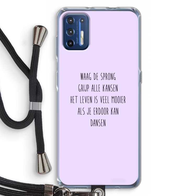 Sprong: Motorola Moto G9 Plus Transparant Hoesje met koord