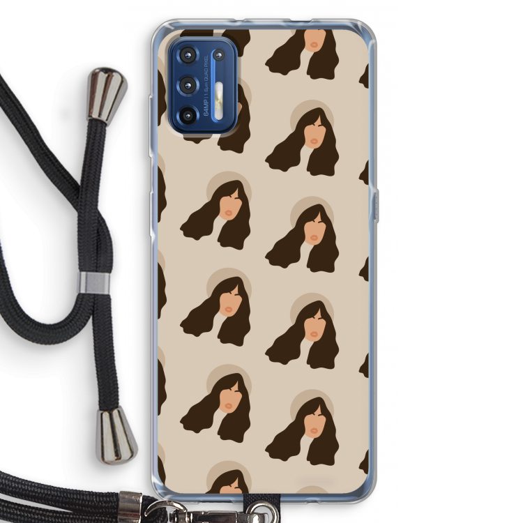 Bonjour mon amour: Motorola Moto G9 Plus Transparant Hoesje met koord