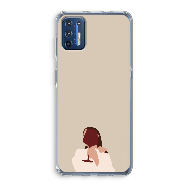 I drink wine: Motorola Moto G9 Plus Transparant Hoesje
