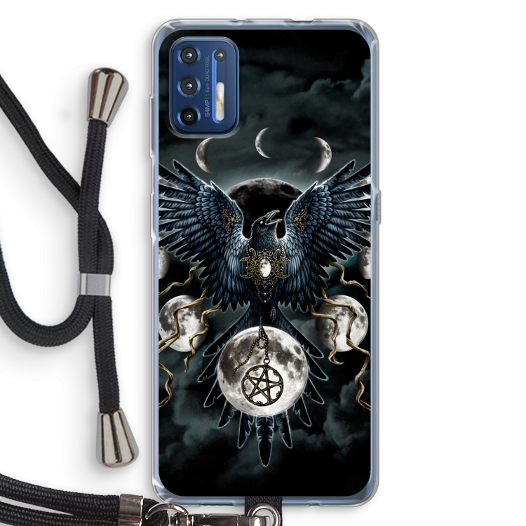 Sinister Wings: Motorola Moto G9 Plus Transparant Hoesje met koord