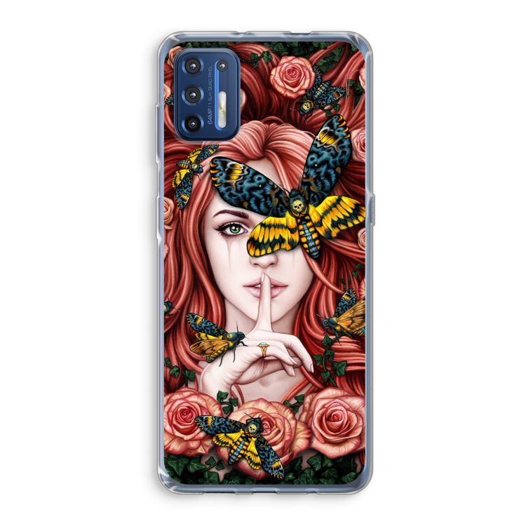 Lady Moth: Motorola Moto G9 Plus Transparant Hoesje