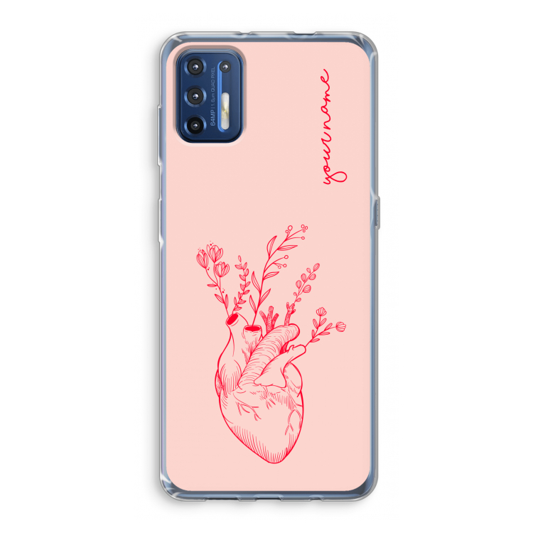 Blooming Heart: Motorola Moto G9 Plus Transparant Hoesje