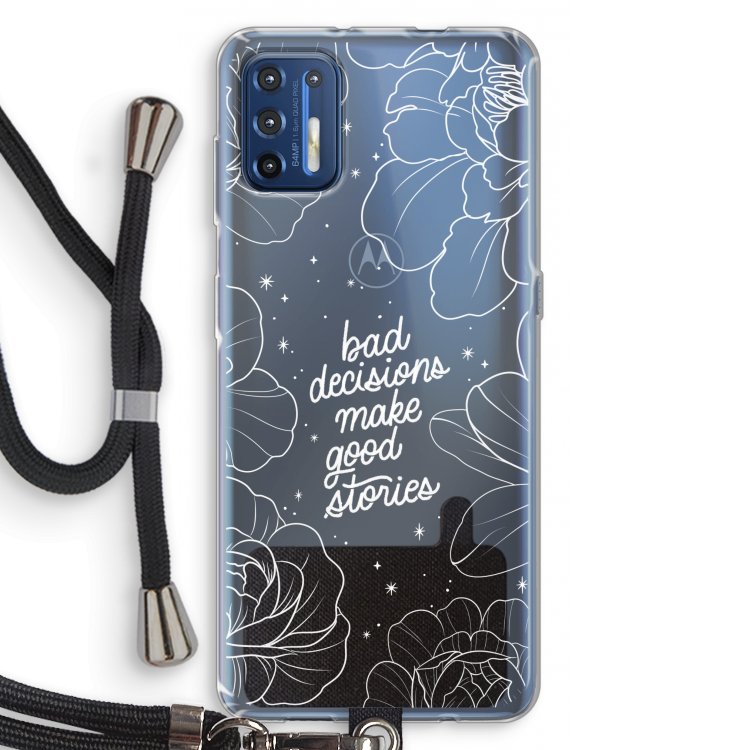 Good stories: Motorola Moto G9 Plus Transparant Hoesje met koord