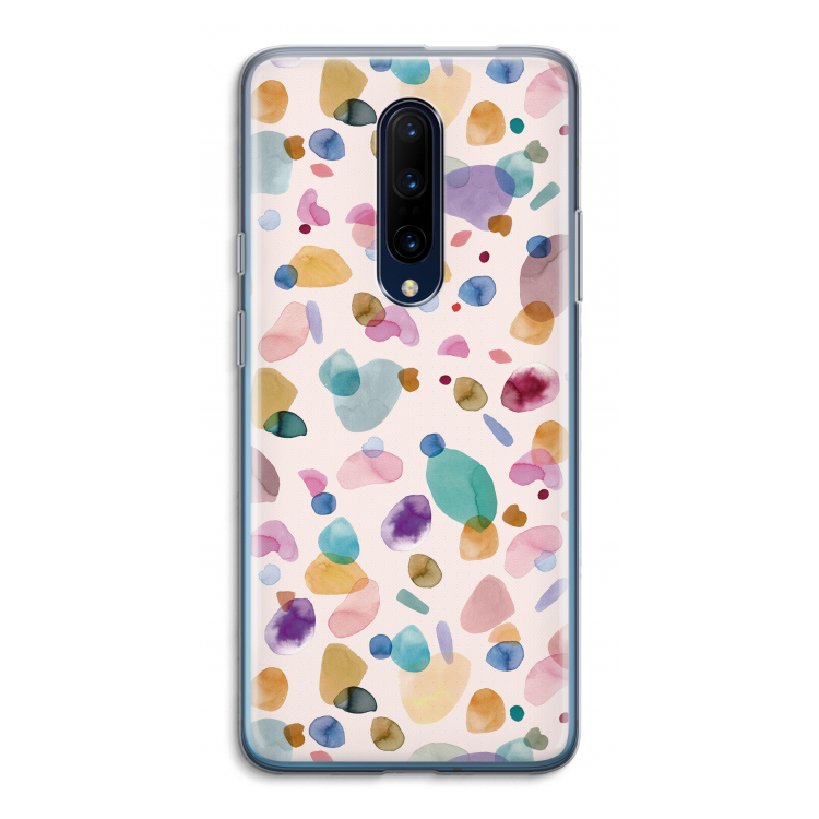 Terrazzo Memphis Pink: OnePlus 7 Pro Transparant Hoesje