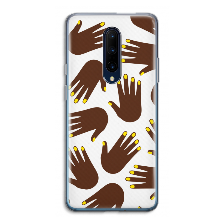 Hands dark: OnePlus 7 Pro Transparant Hoesje