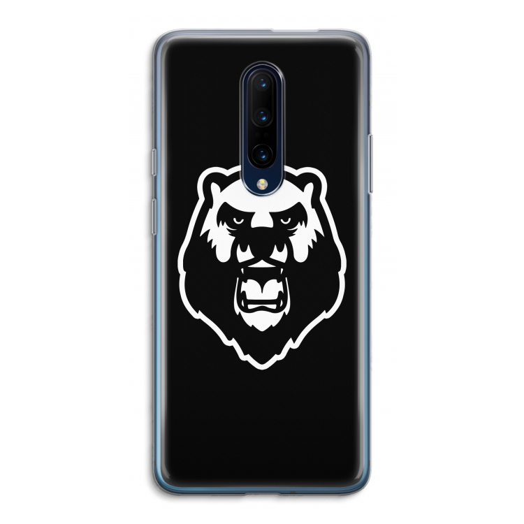 Angry Bear (black): OnePlus 7 Pro Transparant Hoesje