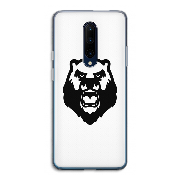Angry Bear (white): OnePlus 7 Pro Transparant Hoesje