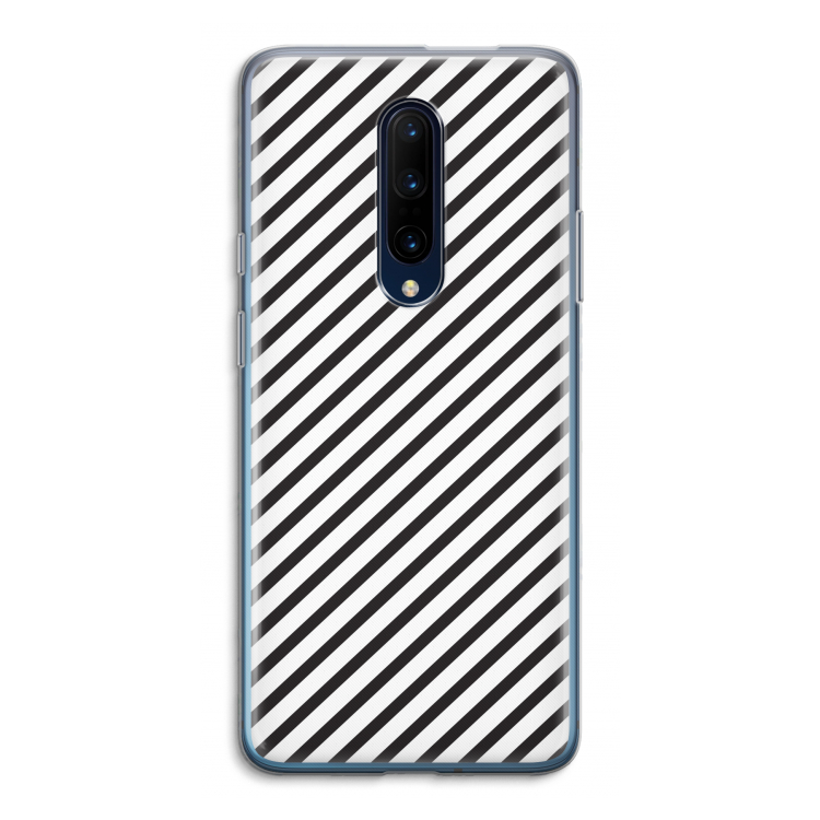 Strepen zwart-wit: OnePlus 7 Pro Transparant Hoesje