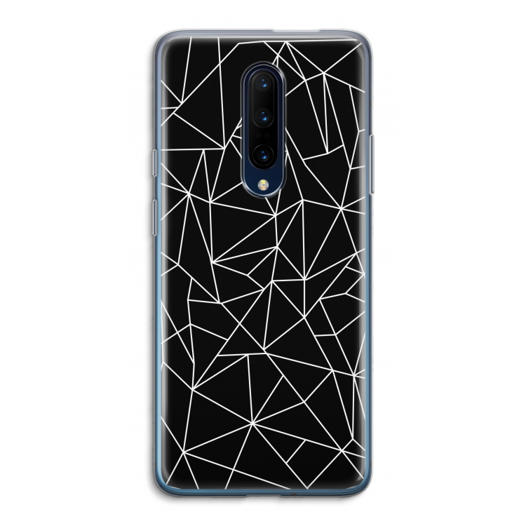 Geometrische lijnen wit: OnePlus 7 Pro Transparant Hoesje
