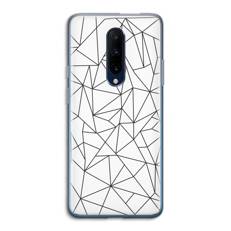 Geometrische lijnen zwart: OnePlus 7 Pro Transparant Hoesje
