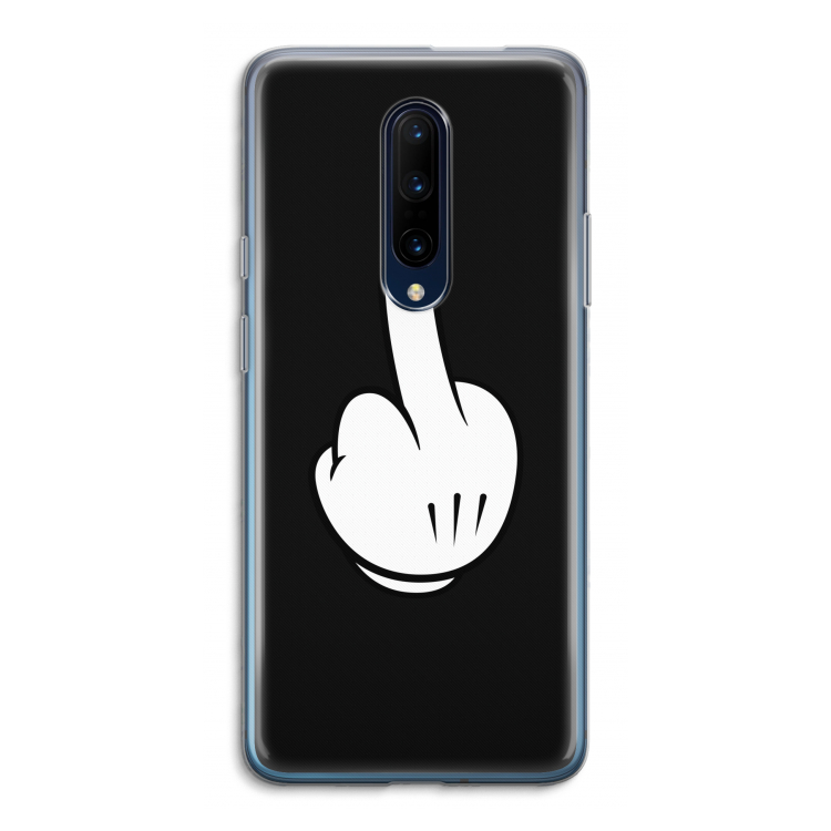 Middle finger black: OnePlus 7 Pro Transparant Hoesje