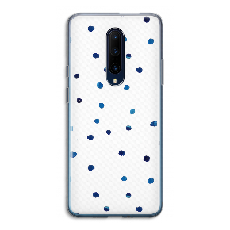 Blauwe stippen: OnePlus 7 Pro Transparant Hoesje