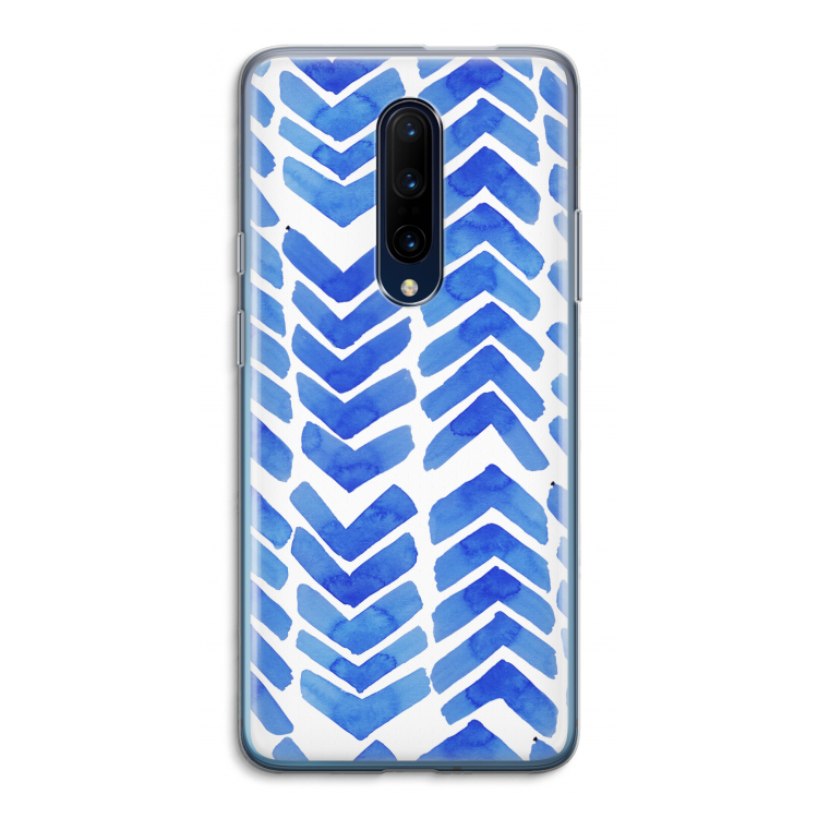 Blauwe pijlen: OnePlus 7 Pro Transparant Hoesje