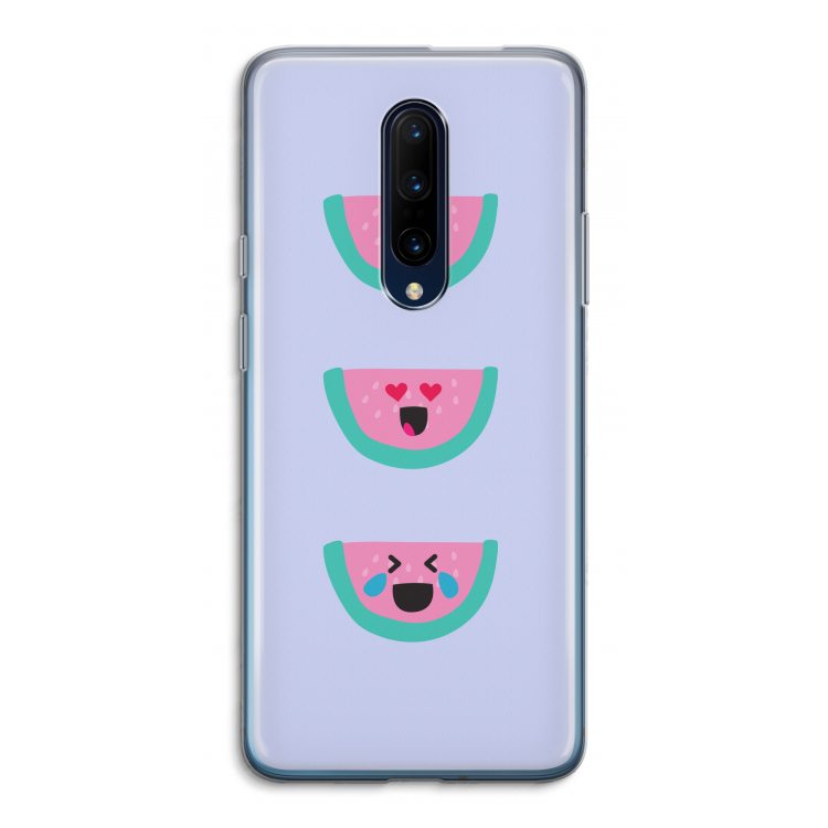Smiley watermeloen: OnePlus 7 Pro Transparant Hoesje