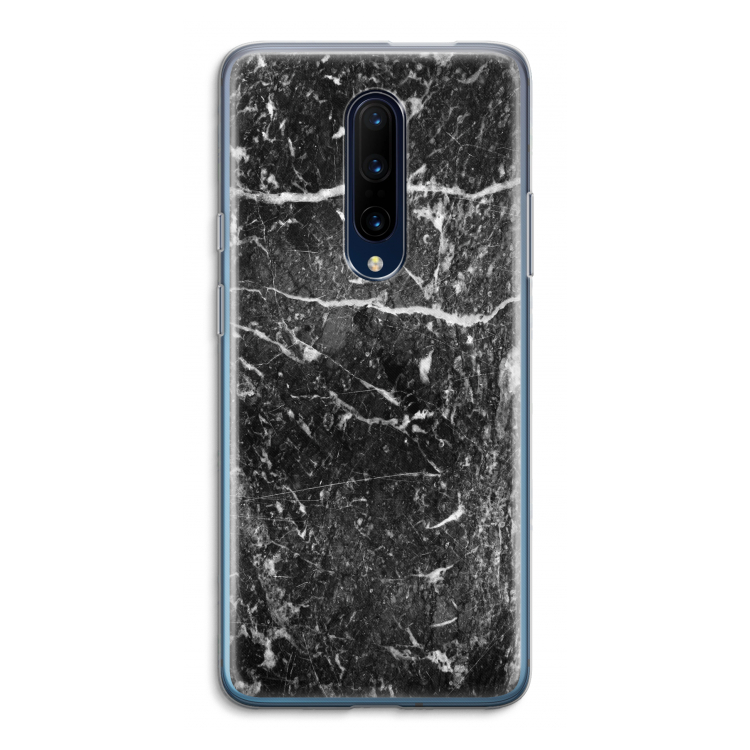 Zwart marmer: OnePlus 7 Pro Transparant Hoesje