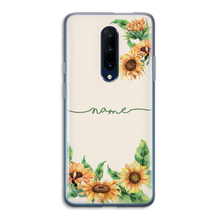 Zonnebloemen: OnePlus 7 Pro Transparant Hoesje