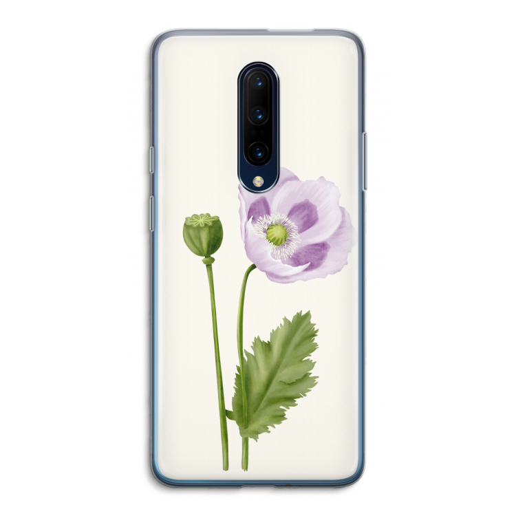 Purple poppy: OnePlus 7 Pro Transparant Hoesje