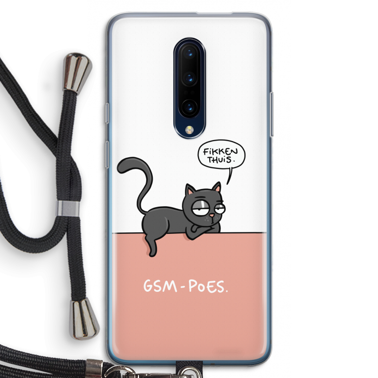 GSM poes: OnePlus 7 Pro Transparant Hoesje met koord