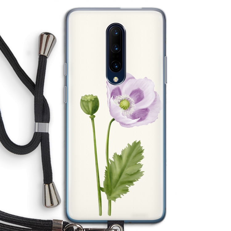 Purple poppy: OnePlus 7 Pro Transparant Hoesje met koord