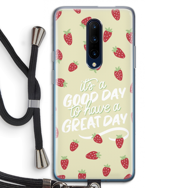 Don't forget to have a great day: OnePlus 7 Pro Transparant Hoesje met koord