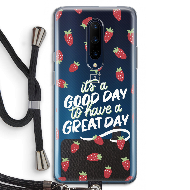 Don't forget to have a great day: OnePlus 7 Pro Transparant Hoesje met koord