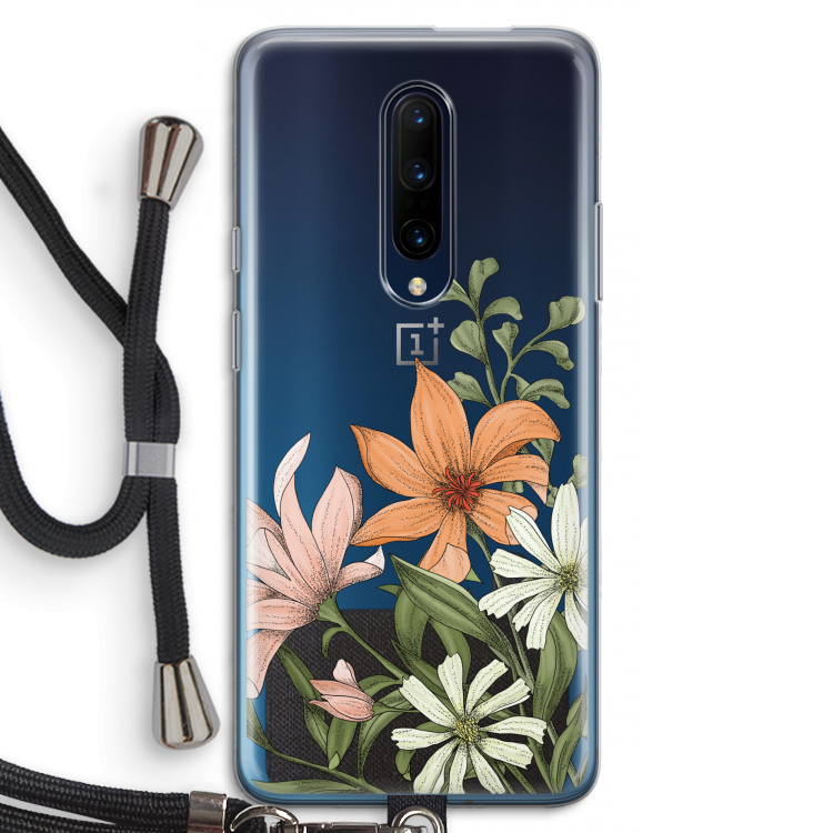 Floral bouquet: OnePlus 7 Pro Transparant Hoesje met koord