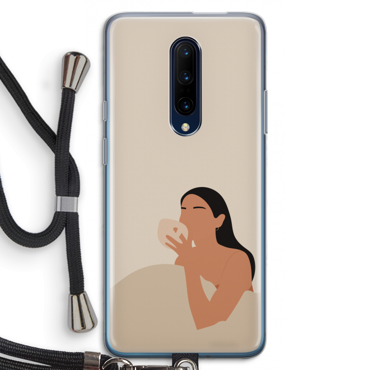 Fresh coffee: OnePlus 7 Pro Transparant Hoesje met koord