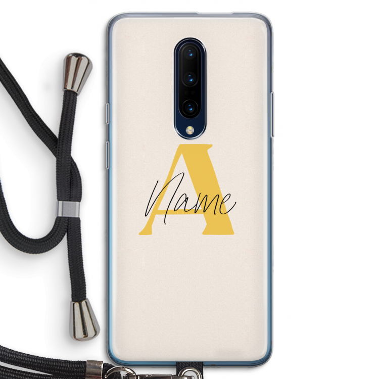 Amber Script: OnePlus 7 Pro Transparant Hoesje met koord