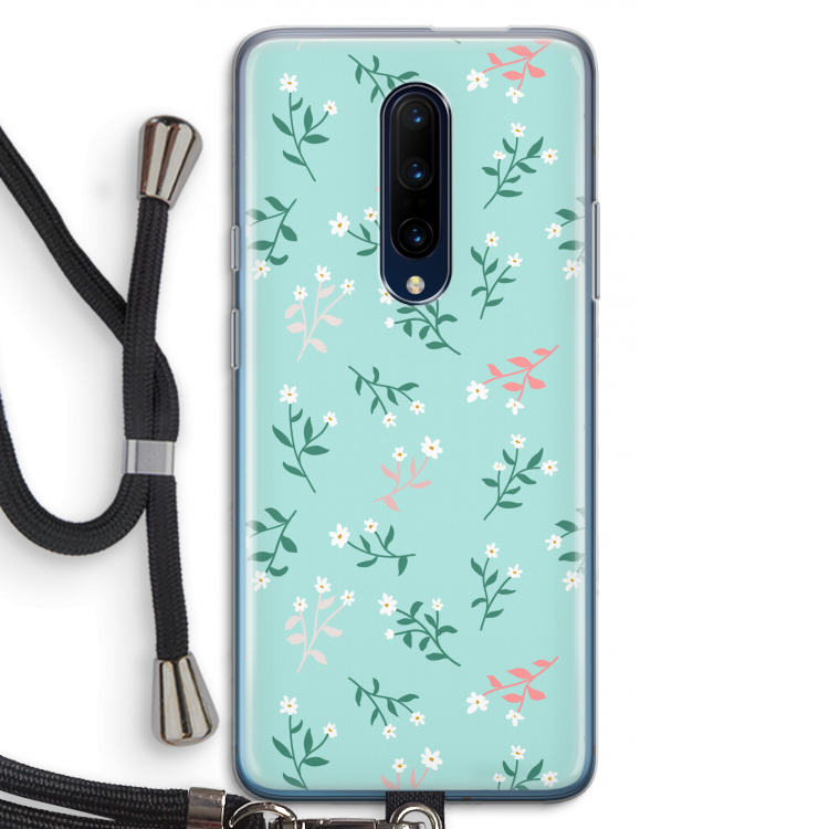 Small white flowers: OnePlus 7 Pro Transparant Hoesje met koord