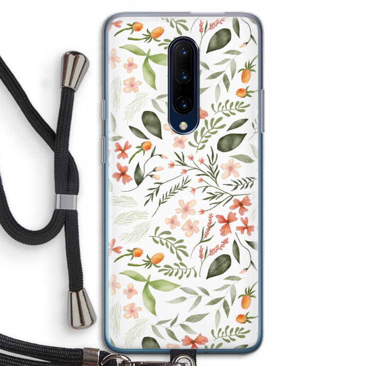 Sweet little flowers: OnePlus 7 Pro Transparant Hoesje met koord