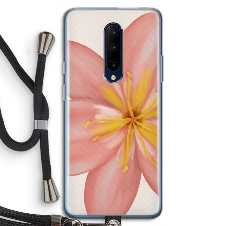 Pink Ellila Flower: OnePlus 7 Pro Transparant Hoesje met koord