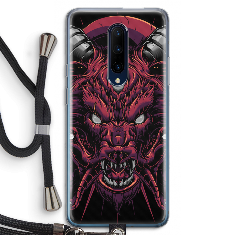 Hell Hound and Serpents: OnePlus 7 Pro Transparant Hoesje met koord