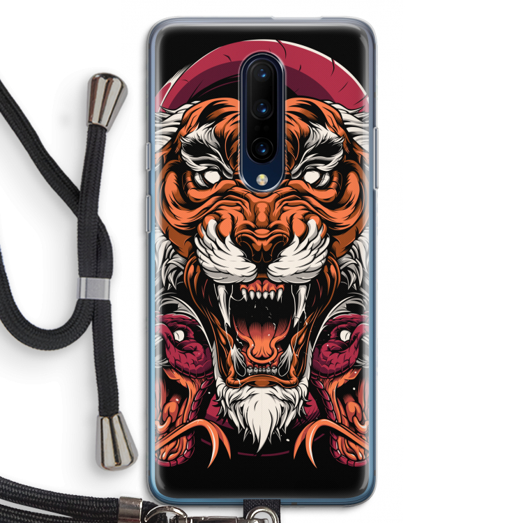 Tiger and Rattlesnakes: OnePlus 7 Pro Transparant Hoesje met koord