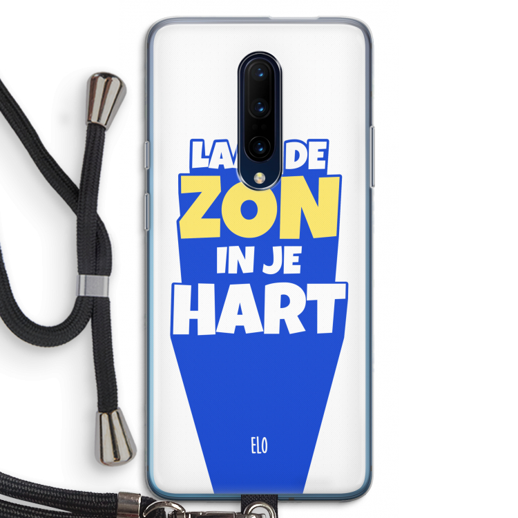 Laat de zon in je hart: OnePlus 7 Pro Transparant Hoesje met koord