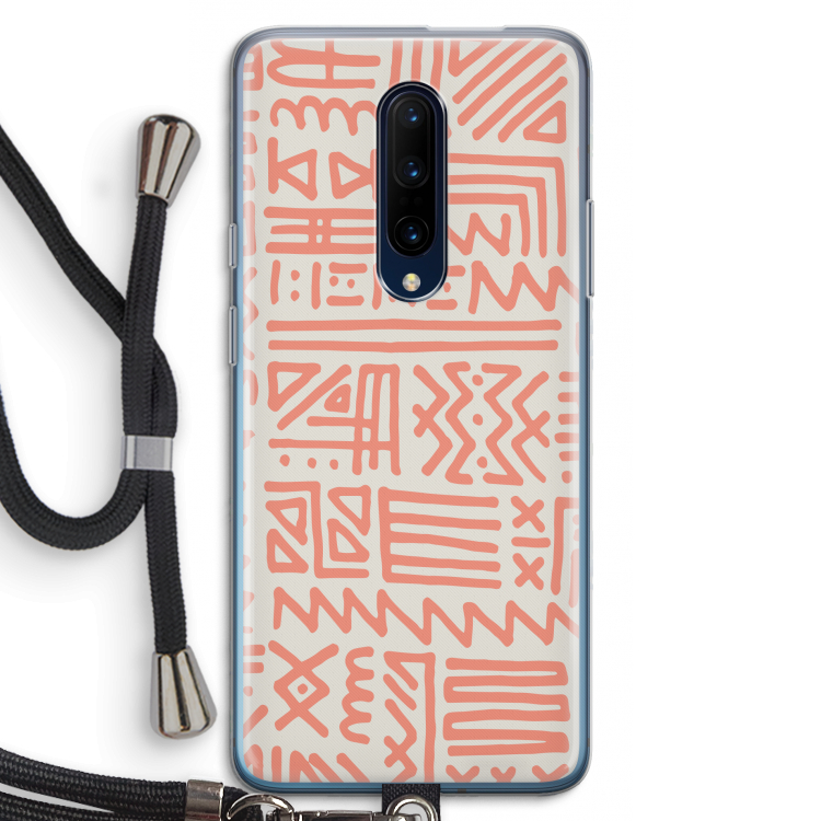 Marrakech Pink: OnePlus 7 Pro Transparant Hoesje met koord