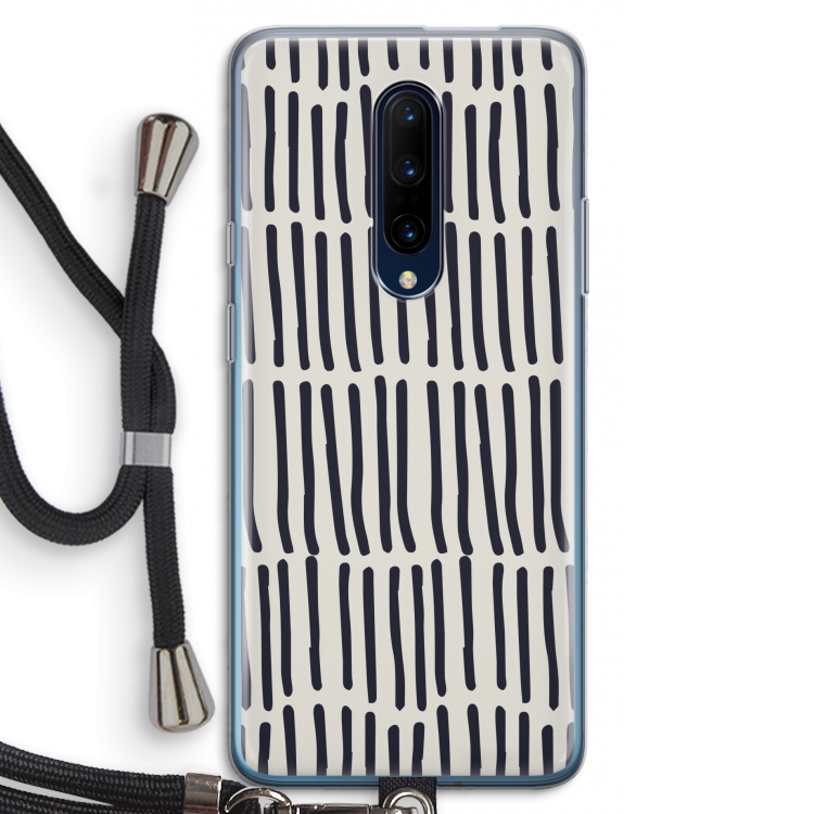 Moroccan stripes: OnePlus 7 Pro Transparant Hoesje met koord