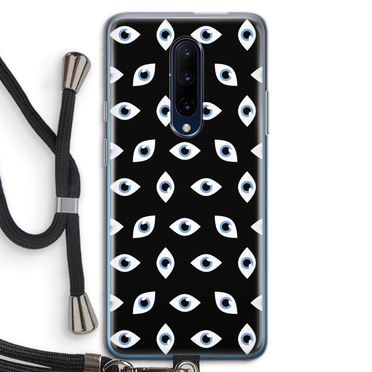 Eyes pattern: OnePlus 7 Pro Transparant Hoesje met koord