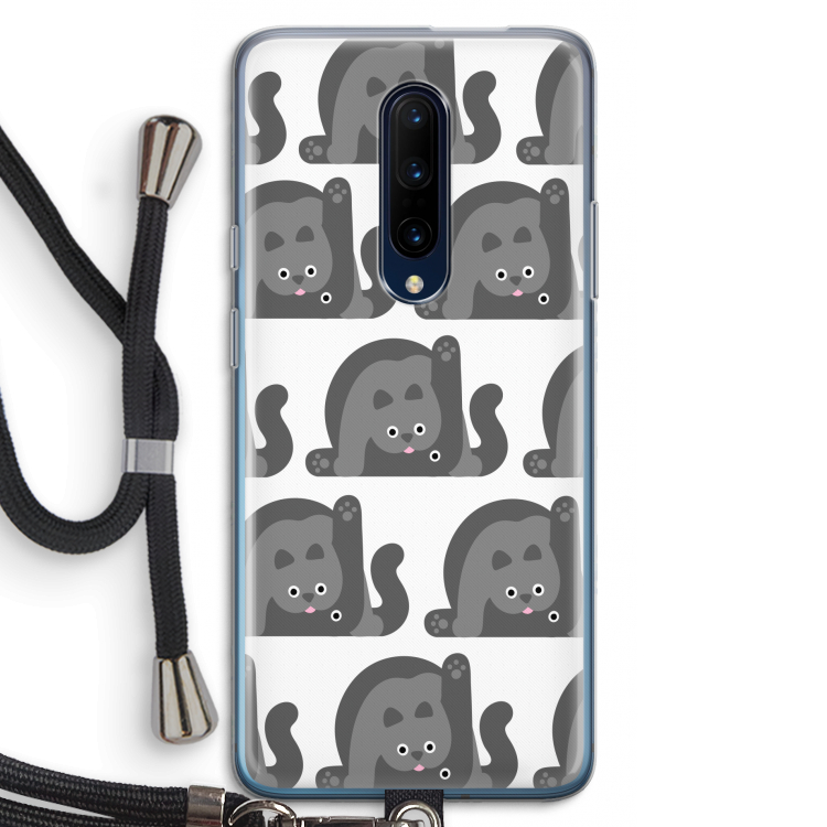 Cats: OnePlus 7 Pro Transparant Hoesje met koord