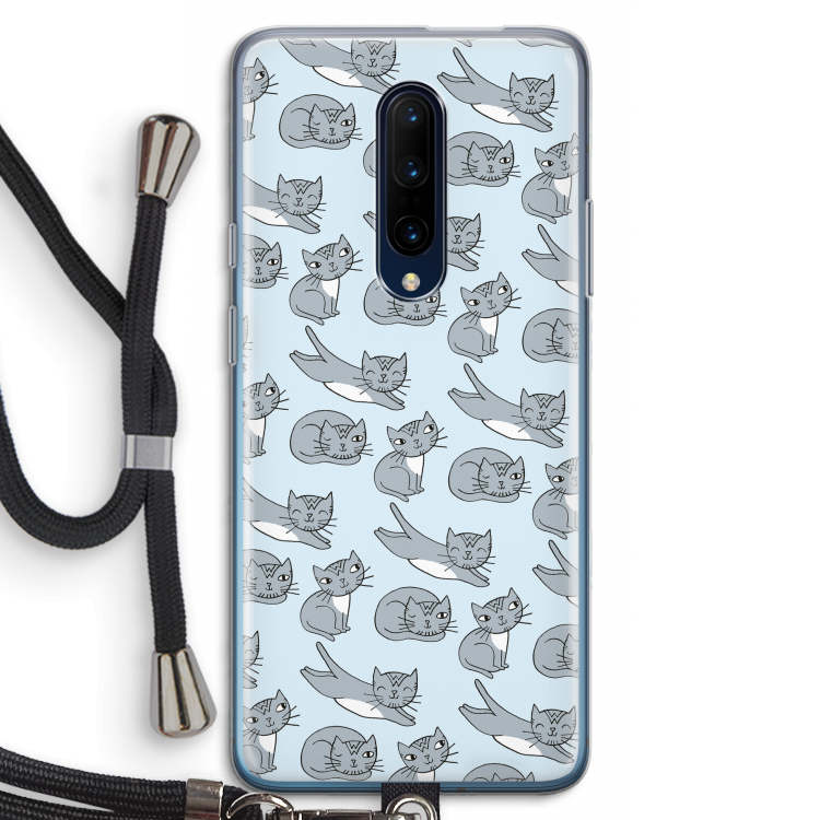 Poezen: OnePlus 7 Pro Transparant Hoesje met koord